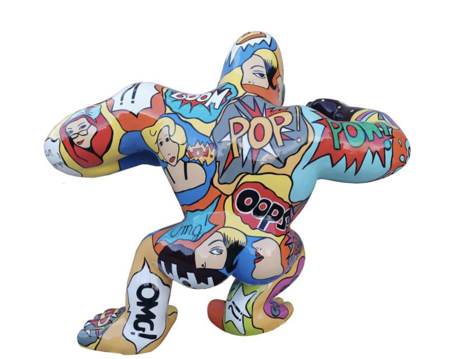 Pop-Art Gorilla - XXXL - 214 cm - Hochglanz Lack - obrazek 2