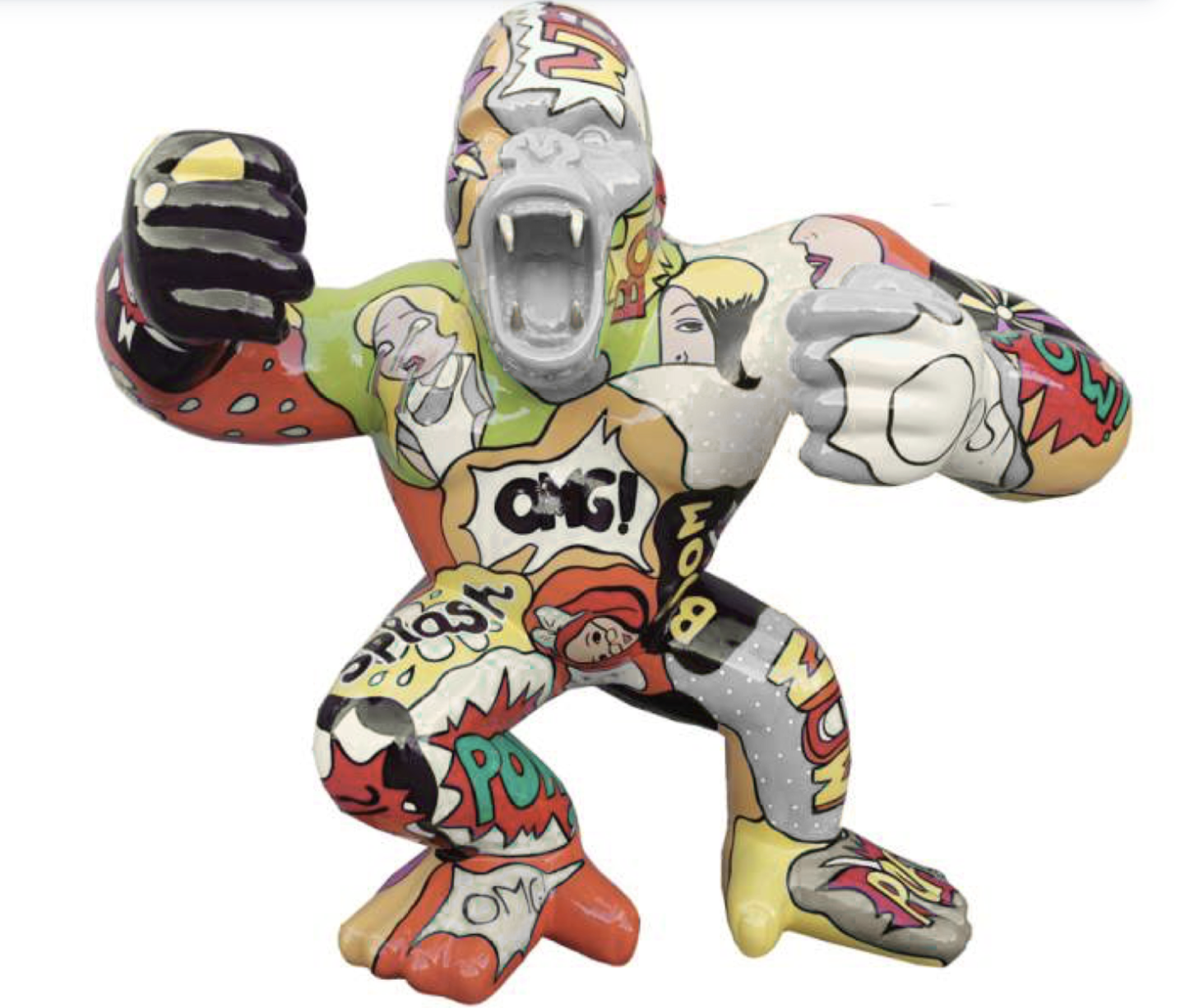 Pop-Art Gorilla - XXXL - 214 cm - Hochglanz Lack