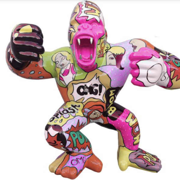 Pop-Art Gorilla  -  XXXL -  214 cm - Hochglanz Lack