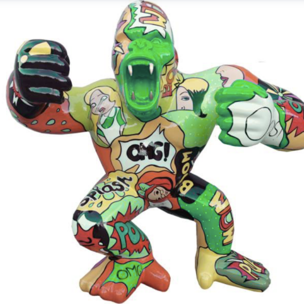 Pop-Art Gorilla  -  XXXL -  214 cm - Hochglanz Lack