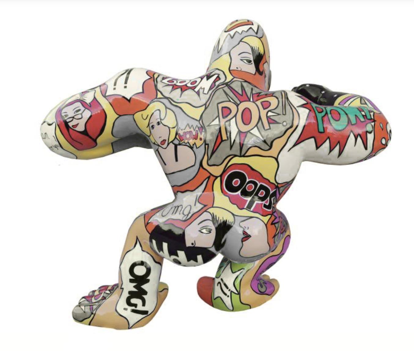 Pop-Art Gorilla - XXXL - 214 cm - Hochglanz Lack - obrazek 2