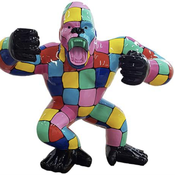 Pop-Art Gorilla  -  XXXL -  214 cm - Hochglanz Lack