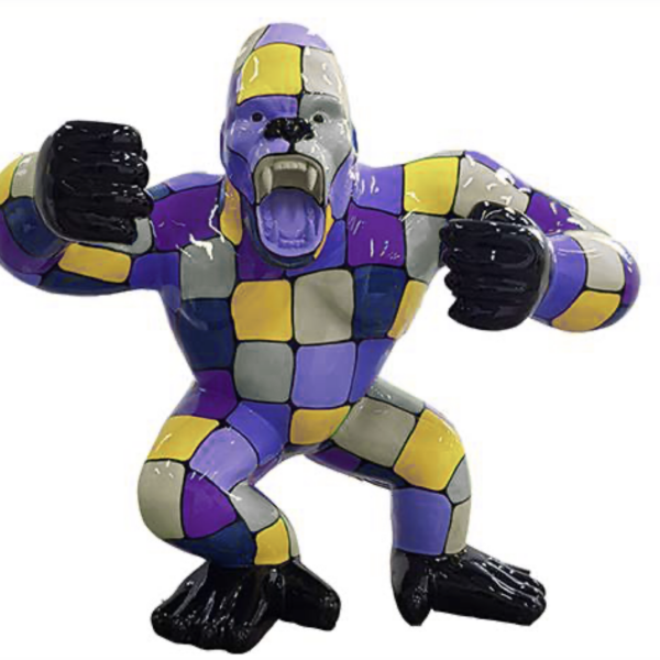 Pop-Art Gorilla  -  XXXL -  214 cm - Hochglanz Lack