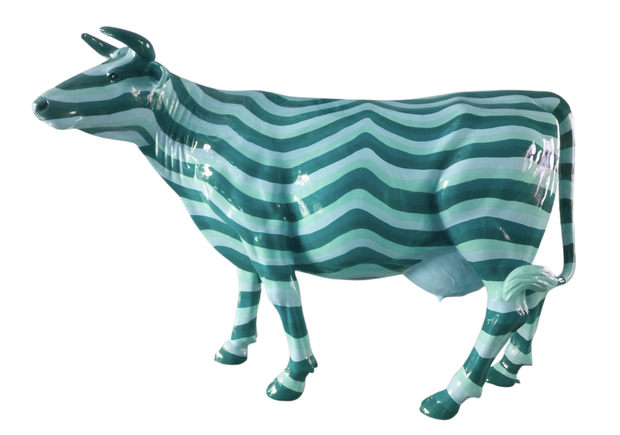 Abstrakte Lebensgroße Kuh - Designer Deko Hochglanz Lack - 210 cm