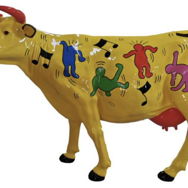 Abstrakte Lebensgroße Kuh - Designer Deko Hochglanz Lack - 210 cm