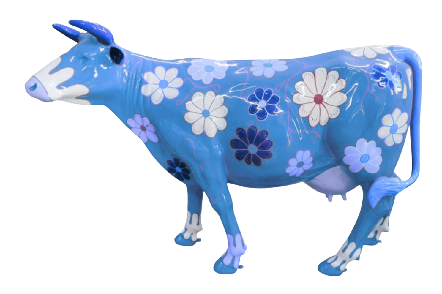Abstrakte Lebensgroße Kuh - Designer Deko Hochglanz Lack - 210 cm