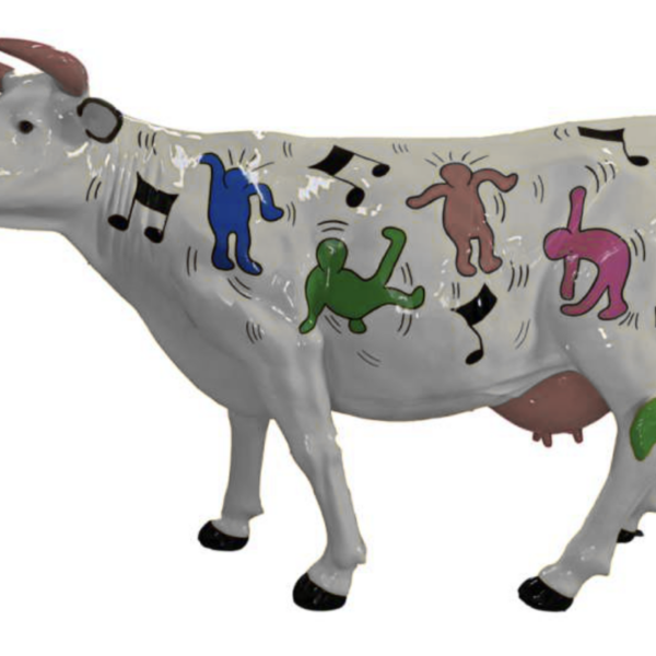 Abstrakte Lebensgroße Kuh - Designer Deko Hochglanz Lack - 210 cm