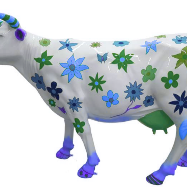 Abstrakte Lebensgroße Kuh - Designer Deko Hochglanz Lack - 210 cm