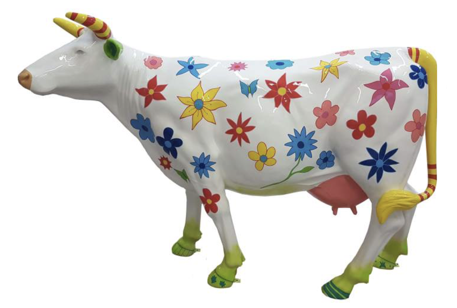 Abstrakte Lebensgroße Kuh - Designer Deko Hochglanz Lack - 210 cm