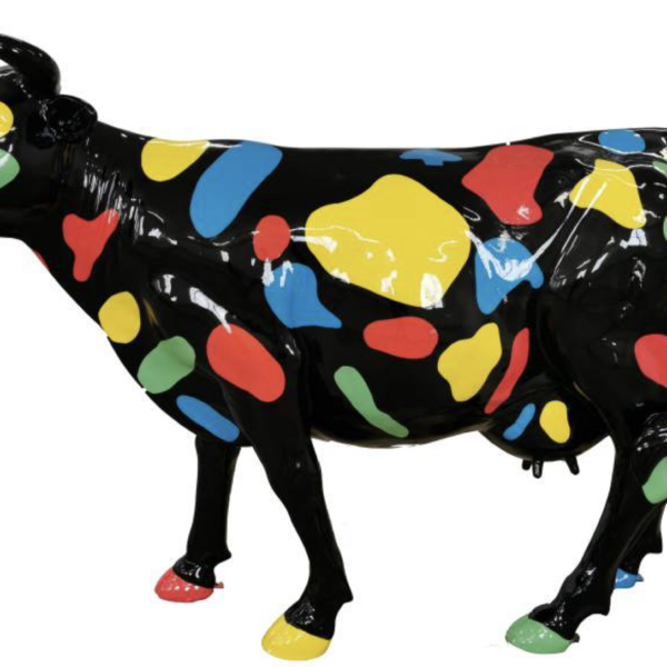 Abstrakte Lebensgroße Kuh - Designer Deko Hochglanz Lack - 210 cm