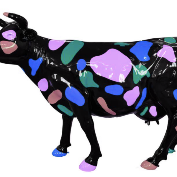 Abstrakte Lebensgroße Kuh - Designer Deko Hochglanz Lack - 210 cm