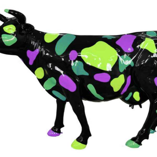 Abstrakte Lebensgroße Kuh - Designer Deko Hochglanz Lack - 210 cm