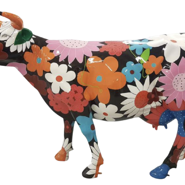 Abstrakte Lebensgroße Kuh - Designer Deko Hochglanz Lack - 210 cm