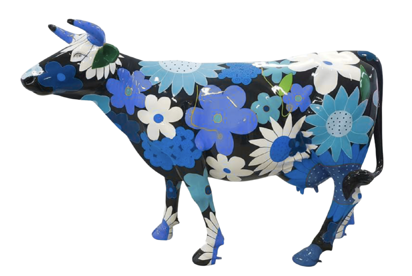 Abstrakte Lebensgroße Kuh - Designer Deko Hochglanz Lack - 210 cm