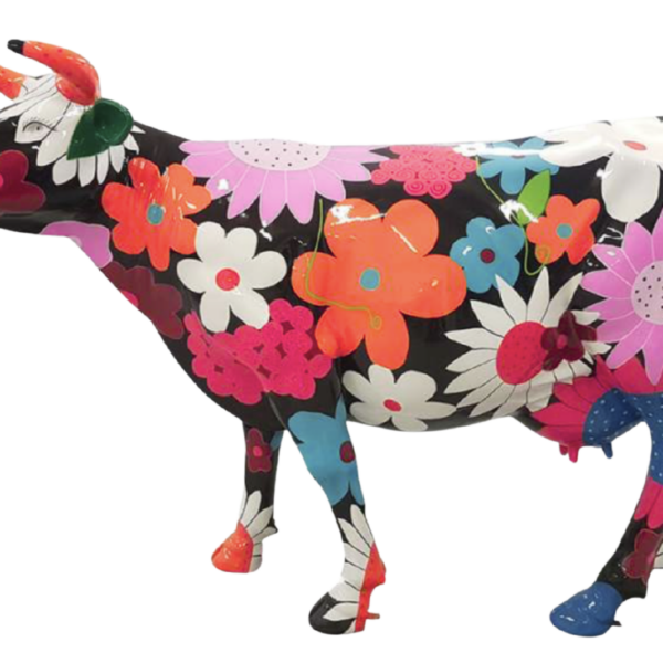 Abstrakte Lebensgroße Kuh - Designer Deko Hochglanz Lack - 210 cm