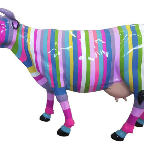 Abstrakte Lebensgroße Kuh - Designer Deko Hochglanz Lack - 210 cm