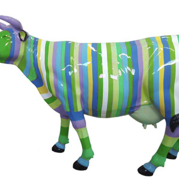 Abstrakte Lebensgroße Kuh - Designer Deko Hochglanz Lack - 210 cm