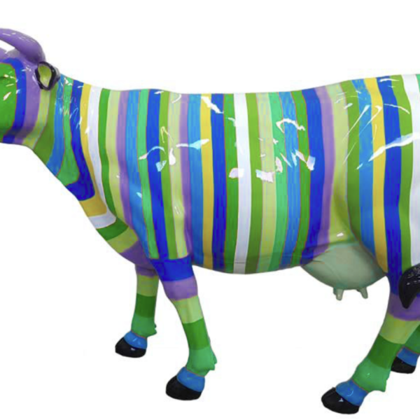 Abstrakte Lebensgroße Kuh - Designer Deko Hochglanz Lack - 210 cm