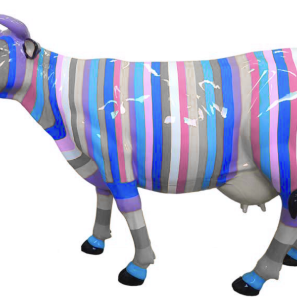 Abstrakte Lebensgroße Kuh - Designer Deko Hochglanz Lack - 210 cm