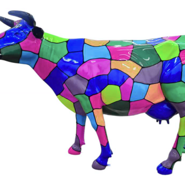 Abstrakte Lebensgroße Kuh - Designer Deko Hochglanz Lack - 210 cm